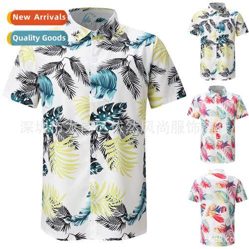 2022 new mens summer short-sleeved floral shirt an code fash