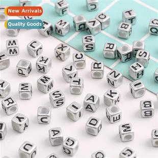 Acrylic loose beads alphabet square beads diy children early