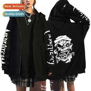 print sweatshirt gothic style hoodie skull women dark men