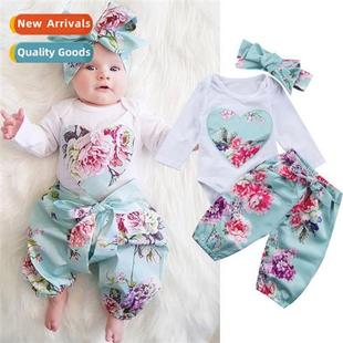 Whe Pieces Flower Pants Bodysu Sleeve Short Bow Clos Baby