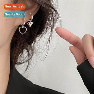new typ asymmetric buckle ear tide 2021 earrings love s925