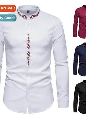 2022 Camouflage Cockatoo Flower Embroidery Standing Collar S