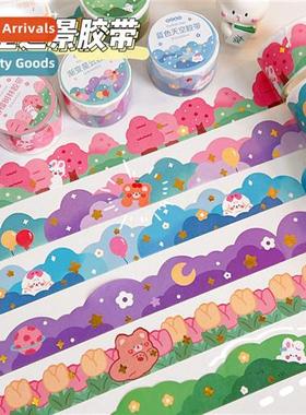 Transparent washi tape creative hbook index stickers flower
