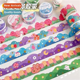 Transparent washi tape creative hbook index stickers flower