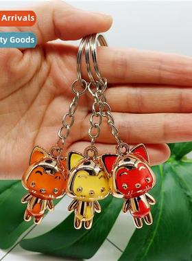 Acrylic three-dimensial carto fox keychain chain pendant cut