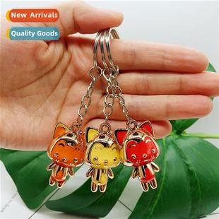 carto fox keychain Acrylic pendant dimensial chain cut three