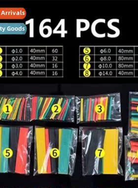 164PCS Heat Shrinkable Tubing Insulati Sleeve Flame Retardan