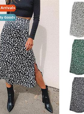 2021 spring and summer womens leopard chiff print spl half-b