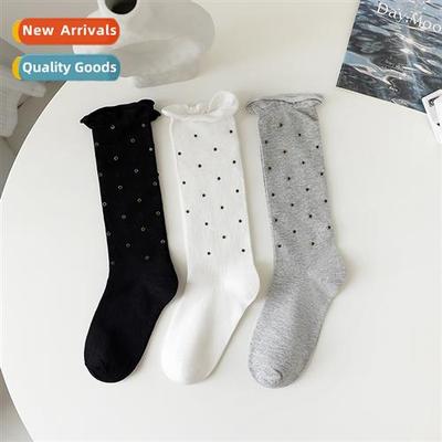 Spring and Autumn new womens socks rolled polka dot socks wo