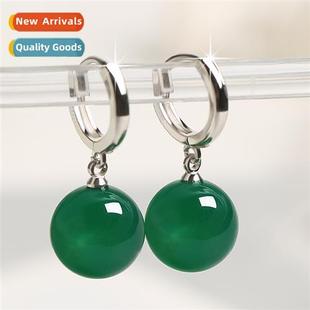 green agate buckle style fema ear natural Ethnic earrings