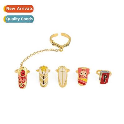 New Anime Scarlet Wch Nail Set Ring Marvel Superhero Persali