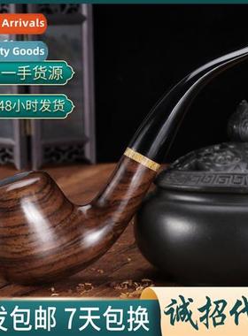 Hammer Solid Wood Pipe Curved  Sting Removable Filtered Smok