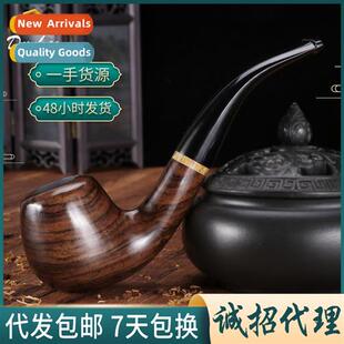 Hammer Solid Wood Pipe Curved  Sting Removable Filtered Smok