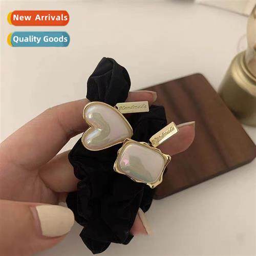 French retro pearl love heart headband hair band female seni