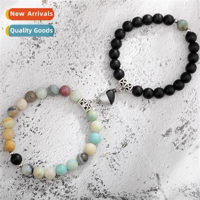 Tigers eye ste weared agate magnet phase attracti couple han