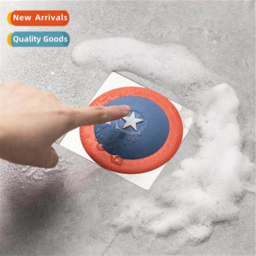 Shield Push-On Sink Floor Drain Cover Blocking Odor Drain Pl