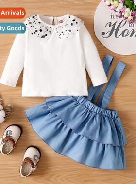 Girls Spring  Autumn 2021 new n lg-sleeved solid color lace