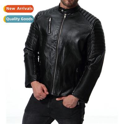 18 Fall Punk Mens Biker Multi Zipper Lear Moto Lear Jacket J