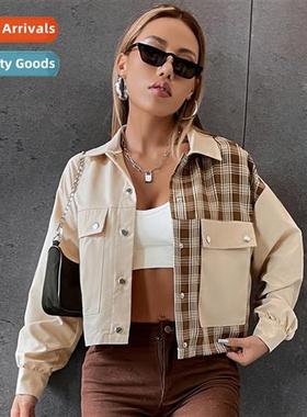 womens spring  summer casual short jacket jacket loose casua