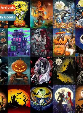 diamd painting halloween lights pumpkin skull diamd diy hmad