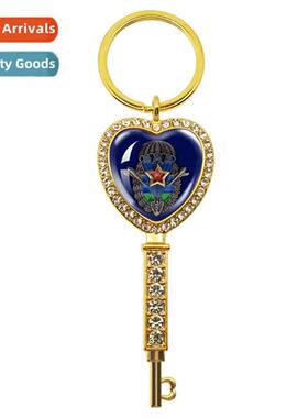 Vintage RetroRussian76AirborneDivisi Heart Pendant Gold Keyc