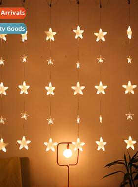 New star lights led string lights pentagram curtain lights c