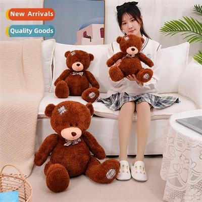 Cute brown bear large cuddly bear doll sleep pillow doll big