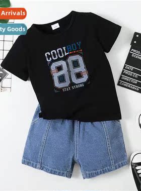 Boys childrens spring  fall  2022 new n letters printed shor