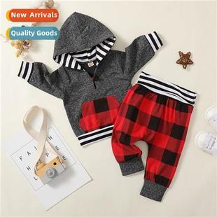 plaid hoo Autumn sleeved printed new 2022 Spring Girls