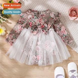 small spli winter sleeved flowers new 2022 fall Girls