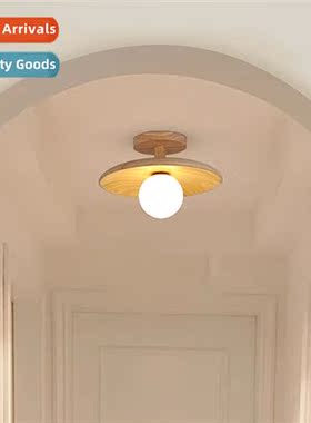 Japanese style log wind entrance ceiling light modern simple