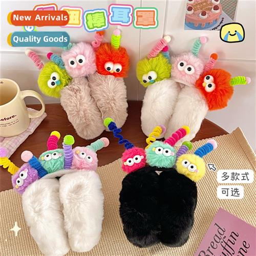 Winter cold warm quirky plush earmuffs girl heart cute fur b