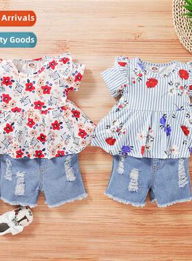 Girls spring  fall  2020 new n flowers printed lg-sleeved to