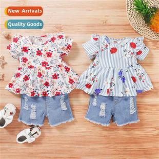 flowers fall sleeved printed new 2020 spring Girls