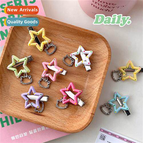 Delicate kten pendant hollow pentagram pin ins sweet girl he