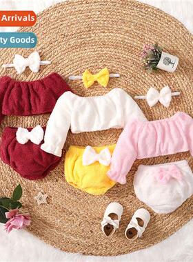 Girls spring  autumn  2022 new n solid color e-shoulder lg-s