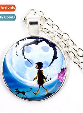 Ghost Mor Coraline Time Gemste Chain Pendant Necklace Anime