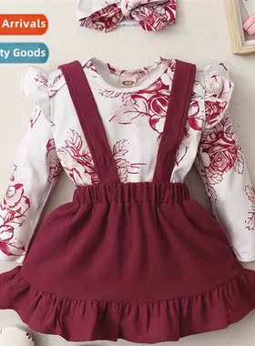 Girls Spring  Autumn 2021 new n small children flowers print