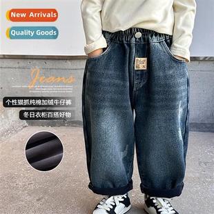 fall winter velvet padded pants new Boys 2023