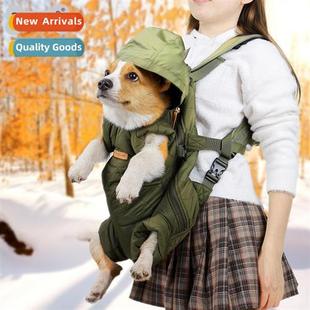 thickened back dog Winter portable backpack out shou pet