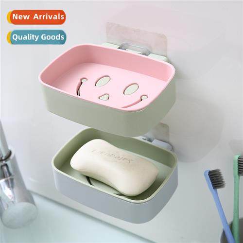 Smiley Soap Box Double Soap Box No Hole Stick Wall Sucti Dra