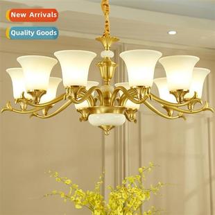 American chelier full copper lamp living room lamp pure copp
