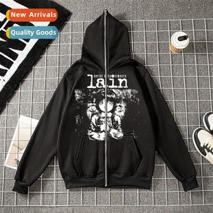 zipper sweater Y2K 2023 persaly full retro cardigan American