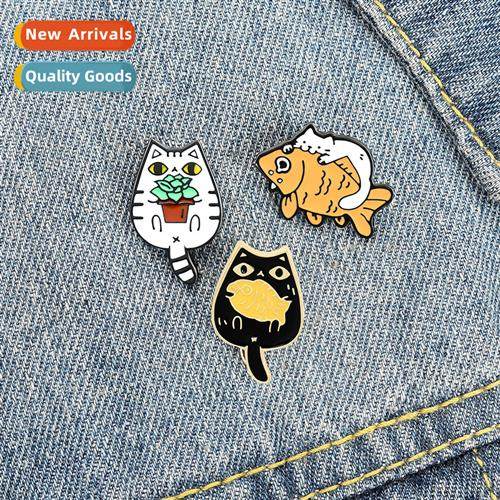 Europe and  Uned States enamel baking paint cat goldfish bro