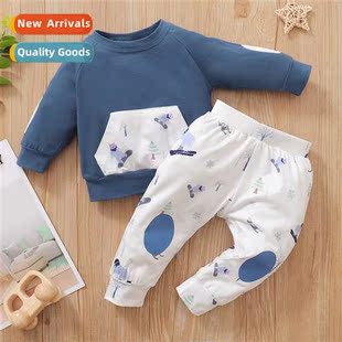 sleeved 2021 round neck fall new top Girls spring