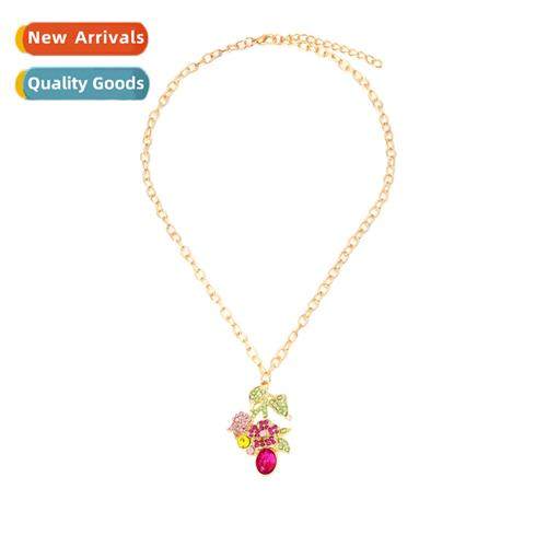 Simple persaly niche new diamds floral rose pendant necklace