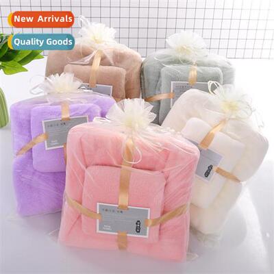 Thickened large bath towel large towel set coral velvet than