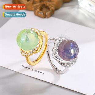 Open adjustment mermaid girl acrylic dazzle color pink purpl