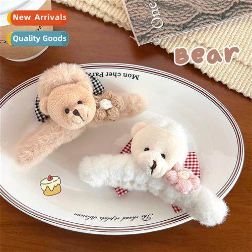 Autumn  winter cute plush bear scratch clip sweet wind girls