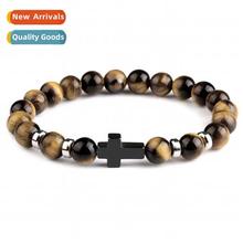 New Yoga Volcanic Ste Beaded Bracelet Frosted Obsidian Black